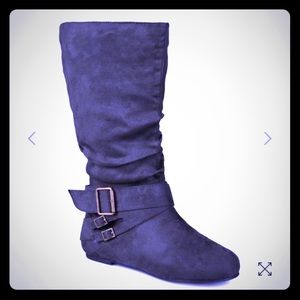 Journee Brand Wide Mid Calf Scrunch Boots